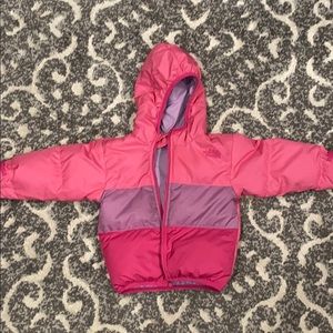 North face girls 2T puffer coat. Reversible